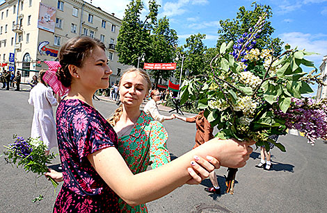 Реконструкция партизанского парада 1944-го в Минске 