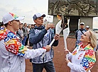 Olympic champion Uladzislau Hancharou and People’s Artist of Belarus Svetlana Okruzhnaya 