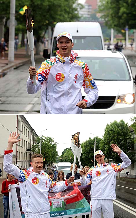 Серебряный призёр чемпионата Европы по лёгкой атлетике Максим Недосеков и чемпион мира по прыжкам на батуте Олег Рябцев