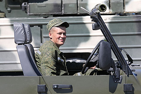 Minsk garrison troops prepare for a parade in honor of Independence Day 