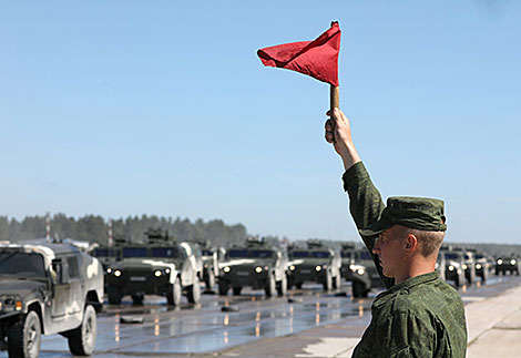 Minsk garrison troops prepare for a parade in honor of Independence Day 