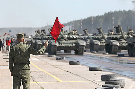 Minsk garrison troops prepare for a parade in honor of Independence Day 