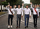 Graduates Daniil Afanasyev, Dmitry Derkach, Yevgeny Peshkun and Mark Yakovets