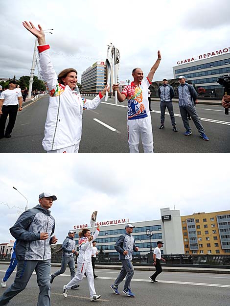 Retired track athlete Tatyana Ledovskaya and Deputy Director for Science at the Alexandrov National Cancer Center Sergei Krasny