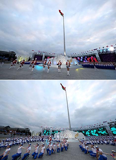 European Games Flame of Peace at the finish line: Grandiose welcome in Minsk