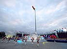 European Games Flame of Peace at the finish line: Grandiose welcome in Minsk