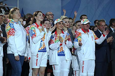 European Games Flame of Peace at the finish line: Grandiose welcome in Minsk