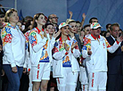 European Games Flame of Peace at the finish line: Grandiose welcome in Minsk