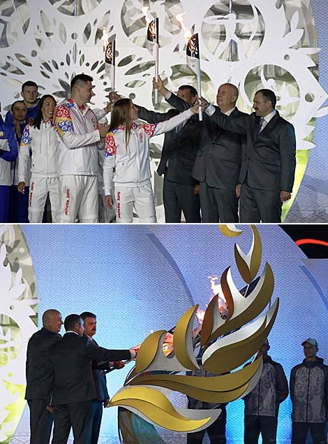 European Games Flame of Peace at the finish line: Grandiose welcome in Minsk