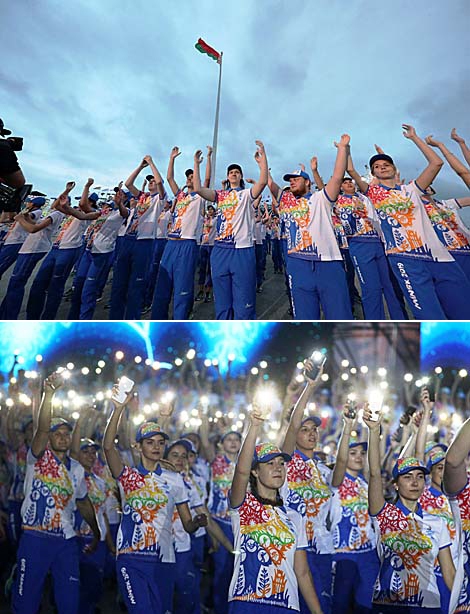 European Games Flame of Peace at the finish line: Grandiose welcome in Minsk