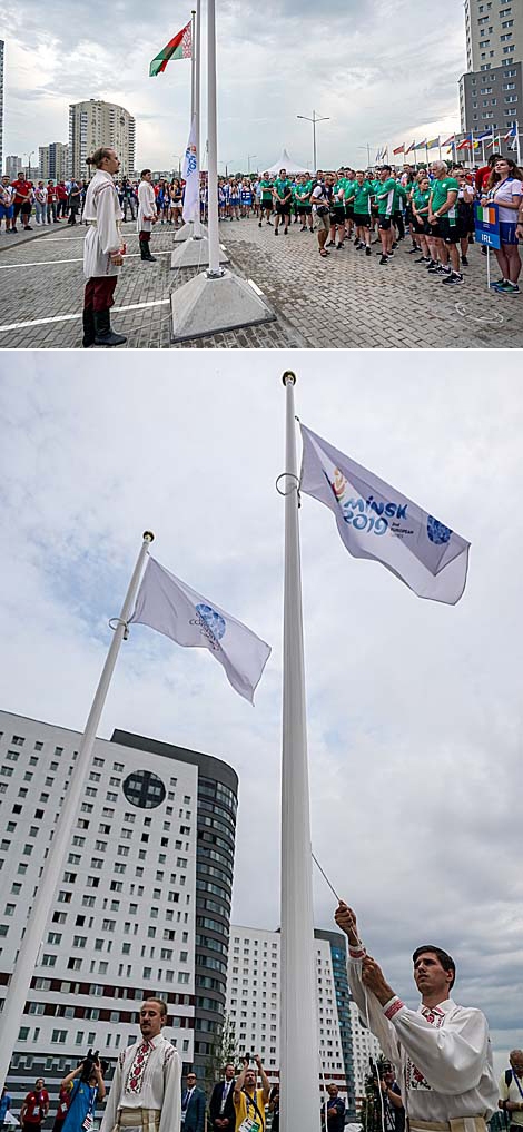 Belarus flag hoisted at Athletes' Village in Minsk