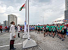 Belarus flag hoisted at Athletes' Village in Minsk