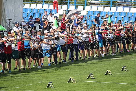 The qualifying phase of the archery event