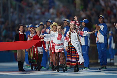 Цырымонія адкрыцця II Еўрапейскіх гульняў на мінскім стадыёне 