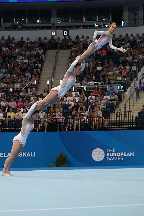 Belgium's Talia de Troyer, Britt Vanderdonckt and Charlotte van Royen landed second