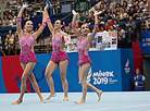 Belarusian acrobats Veranika Nabokina, Julia Ivonchyk and Karina Sandovich