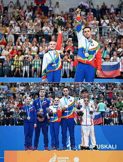 Belarusian acrobats Artur Baliakou and Volha Malnik clinched gold in Acrobatic Gymnastics Mixed Pairs Balance