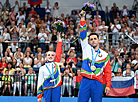 Belarusian acrobats Artur Baliakou and Volha Malnik clinched gold in Acrobatic Gymnastics Mixed Pairs Balance