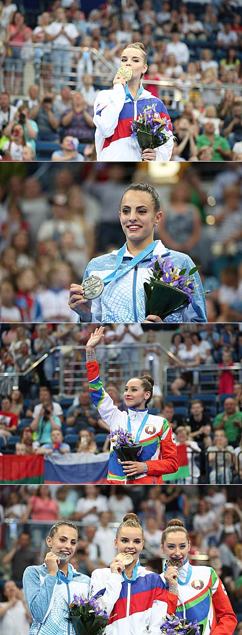 Linoy Ashram, Dina Averina and Katsiaryna Halkina