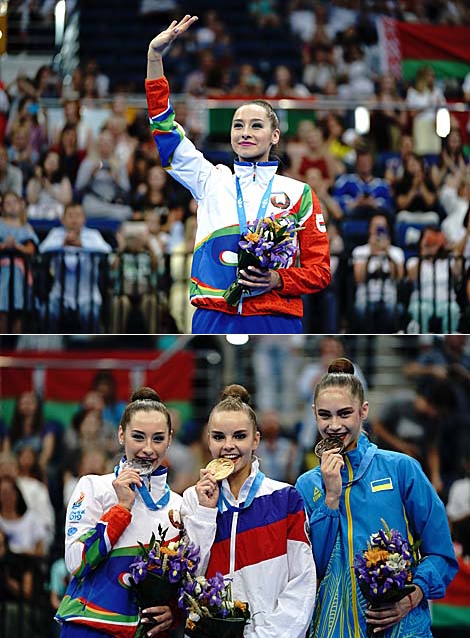 Katsiaryna Halkina, Dina Averina and Vlada Nikolchenko