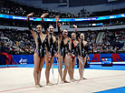 Belarusian gymnasts won gold medals in 3 Hoops and 4 Clubs and Group Multiple Comeptition