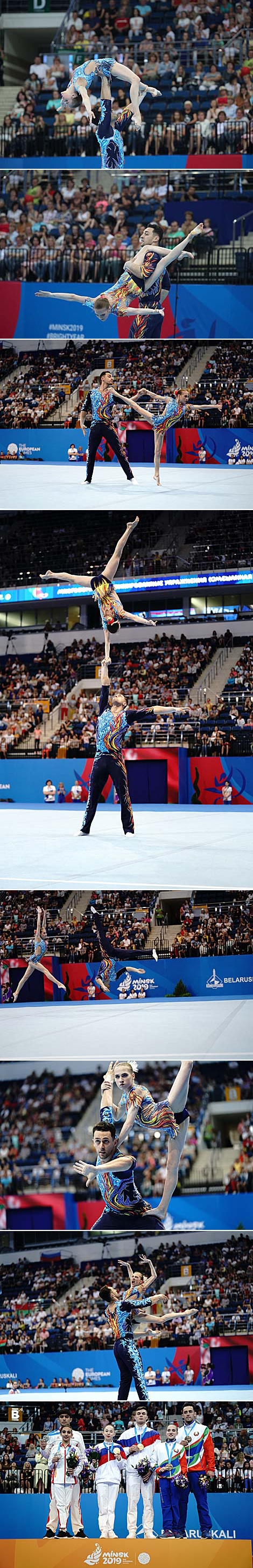 Artur Beliakou and Volha Melnik secured the Mixed Pairs All-Around (Combined) bronze