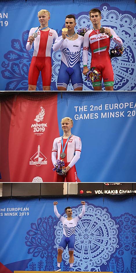 Yauheni Karaliok (Belarus), Filip Prokopyszyn (Poland) and Christos Volikakis (Greece)