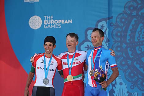 Vasil Kiryienka (Belarus), Nelson Oliveira (Portugal) and 
Jan Barta (Czech Republic)
