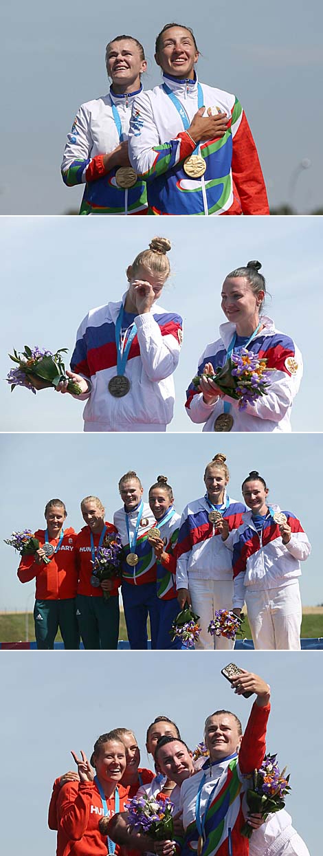 Belarusian Volha Khudzenka and Maryna Litvinchuk won the gold medal in the Women's K2 500m