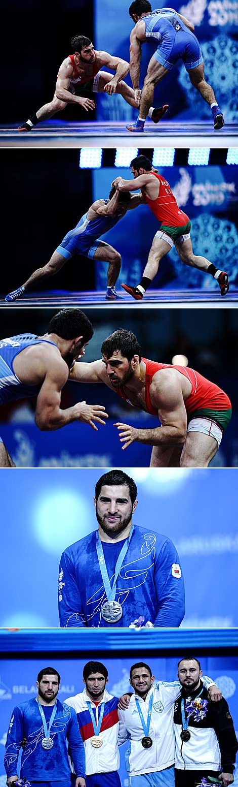 Belarusian freestyle wrestler Ali Shabanau clinched a silver medal in the Men's Wrestling -86kg 