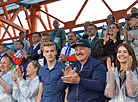 Belarus president attends 2nd European Games canoe sprint competition