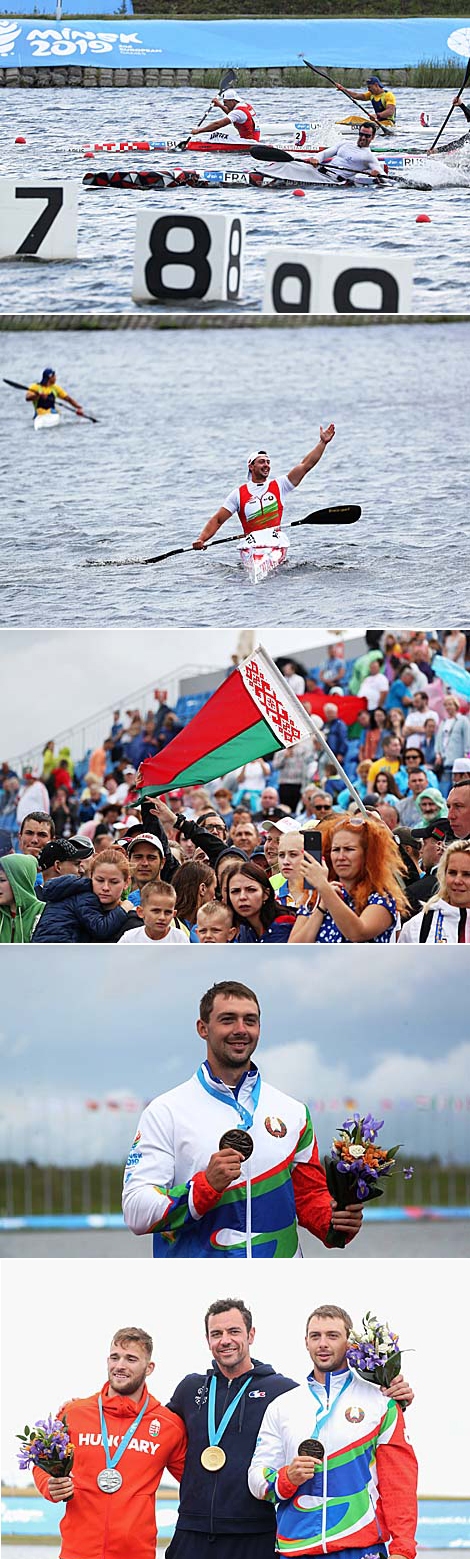 Dzmitry Tratsiakou was third in the K2 200m event