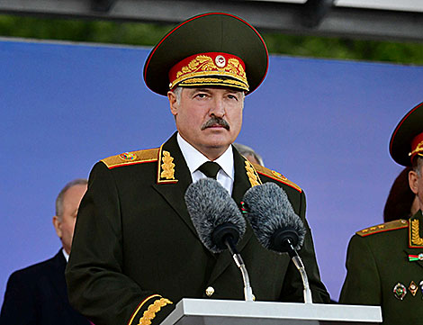 Alexandr Lukashenko at the parade to mark Belarus’ Independence Day