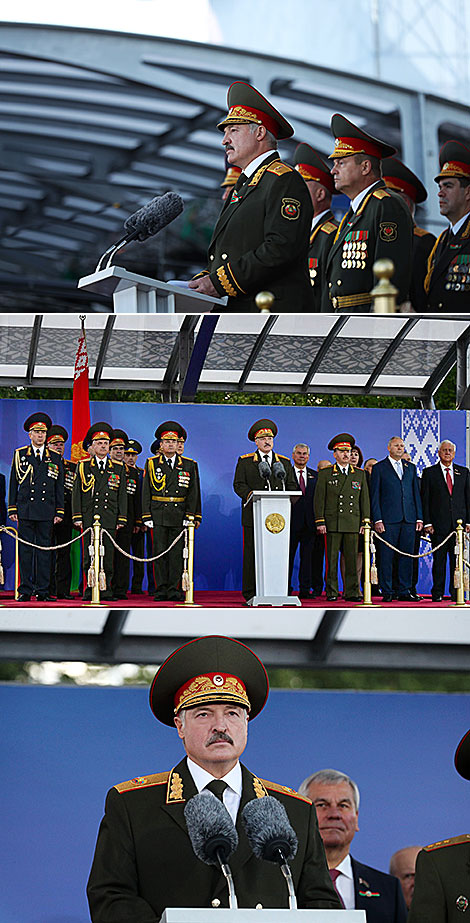 Аляксандр Лукашэнка на парадзе ў азнаменаванне Дня Незалежнасці