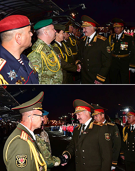 Alexandr Lukashenko at the parade to mark Belarus’ Independence Day