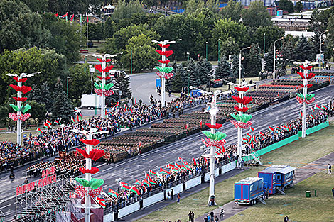 Solemn parade in honor of Independence Day in Minsk