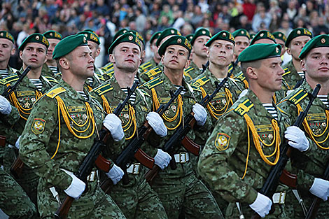 Solemn parade in honor of Independence Day in Minsk