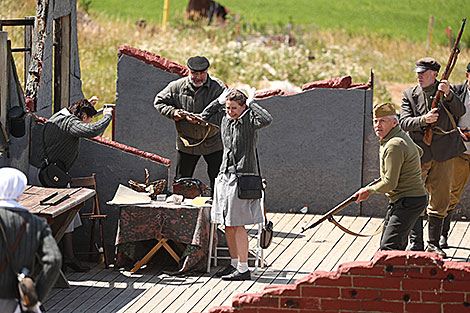 Military history reenactment during Bagration Festival