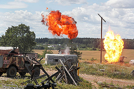 Military history reenactment during Bagration Festival