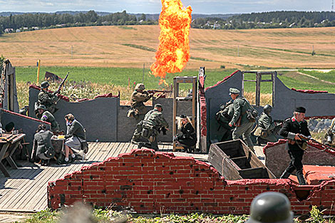 Military history reenactment during Bagration Festival