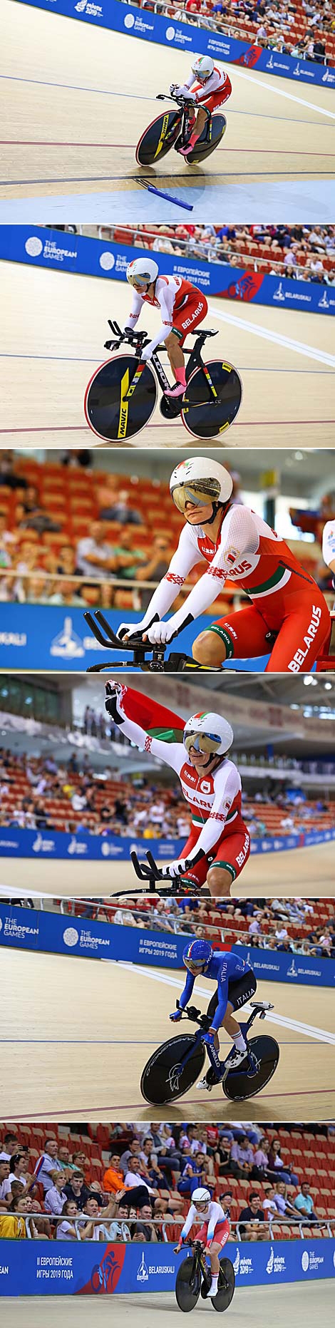 白罗斯自行车运动员塔齐扬娜•沙拉科娃成为第二届欧运会冠军