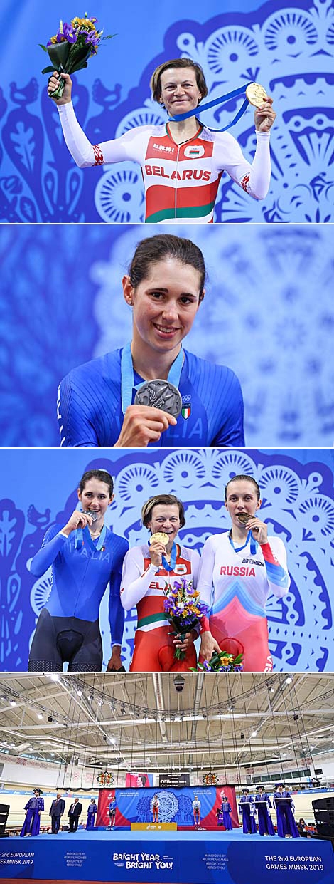 Belarus' cyclist Tatsiana Sharakova wins Women's Individual Pursuit at 2nd European Games