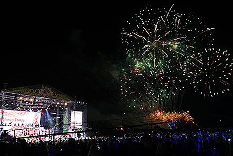 A colorful display of fireworks over Alexandria