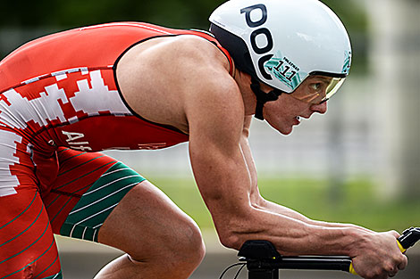 Alexander Vasilevich during a cycling stage 