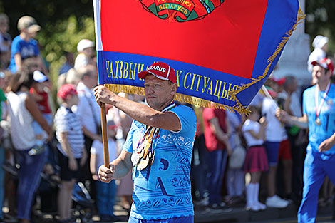 Emergency services parade at Independence Avenue in Minsk