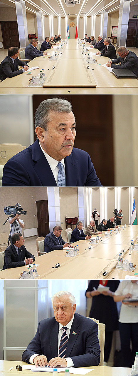 Mikhail Myasnikovich meets with First Deputy Chairman of the Senate of Oliy Majlis of Uzbekistan Sadiq Safaev