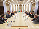 Mikhail Myasnikovich meets with First Deputy Chairman of the Senate of Oliy Majlis of Uzbekistan Sadiq Safaev
