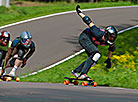 Downhill longboarding competition in Raubichi