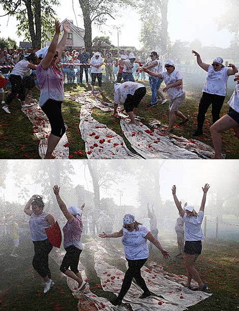 La Tomatina the Belarusian way: Ivye indulges in a saucy food fight