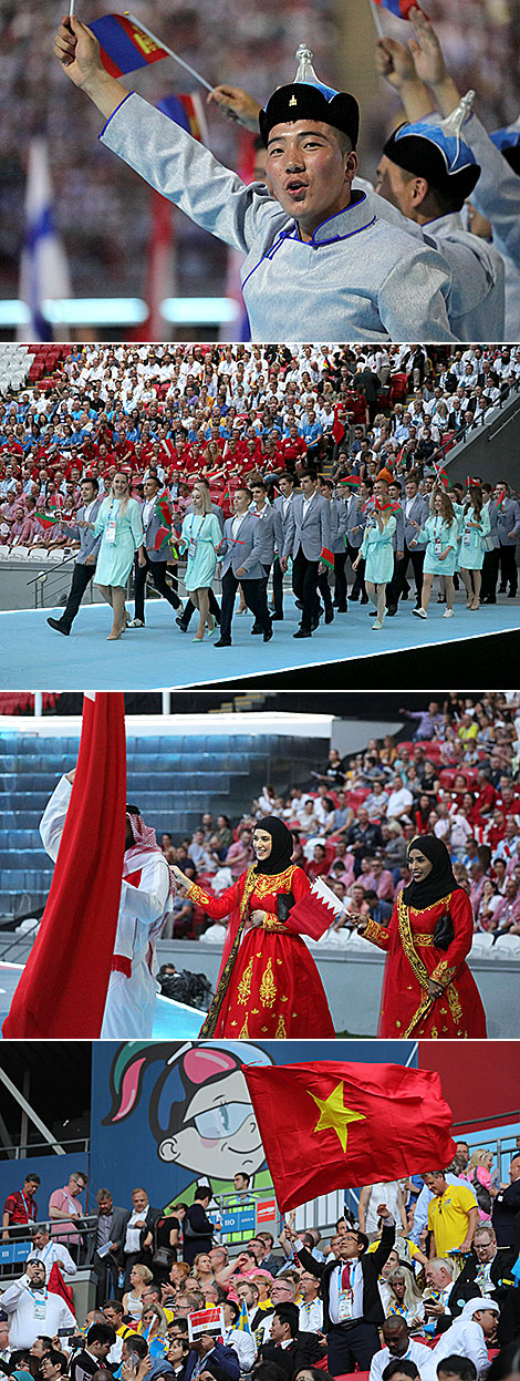 Сборная Беларуси на церемонии открытия WorldSkills International 2019 в Казани